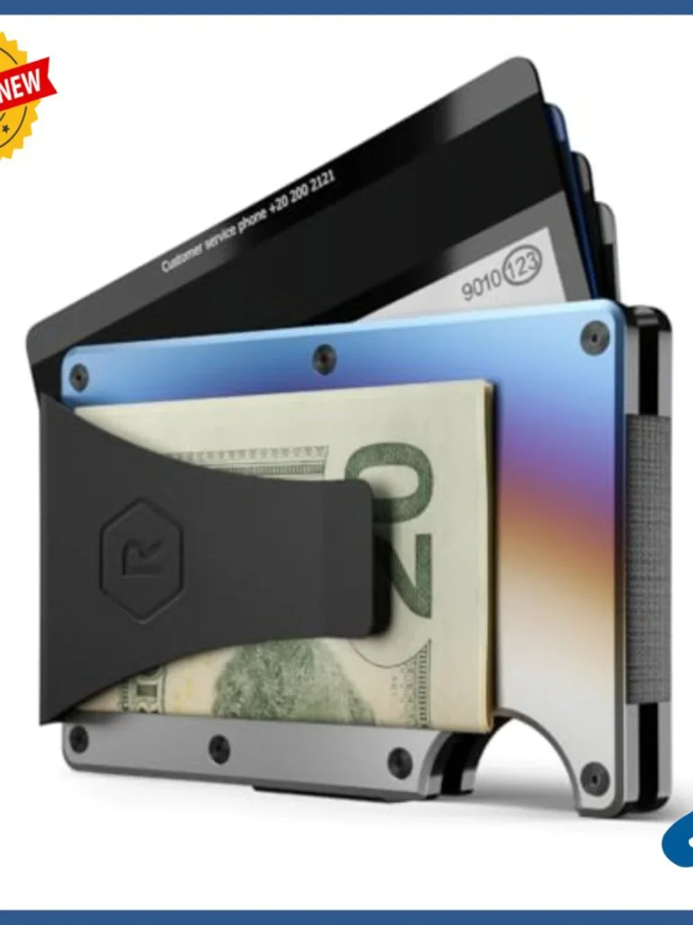 Slim RFID Blocking Wallet with Money Clip Holds 12 Cards